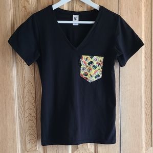 Black V-neck/ Mr Miyagi pocket